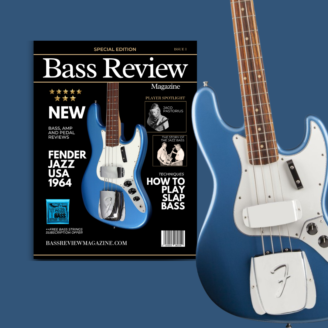 Print Issue 1 – Fender Jazz USA 1964 & Rickenbacker 4003 British Racing Green